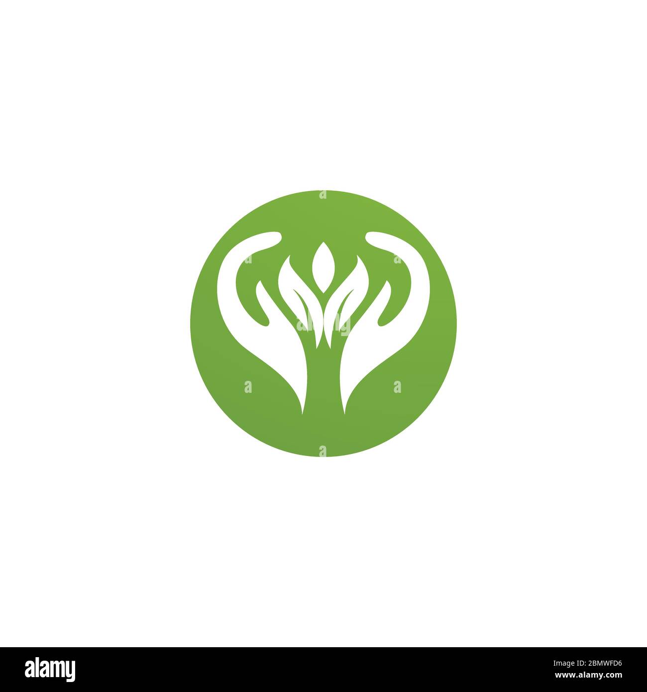 hand and leaf green Logo Template vector icon Stock Vector Image & Art ...