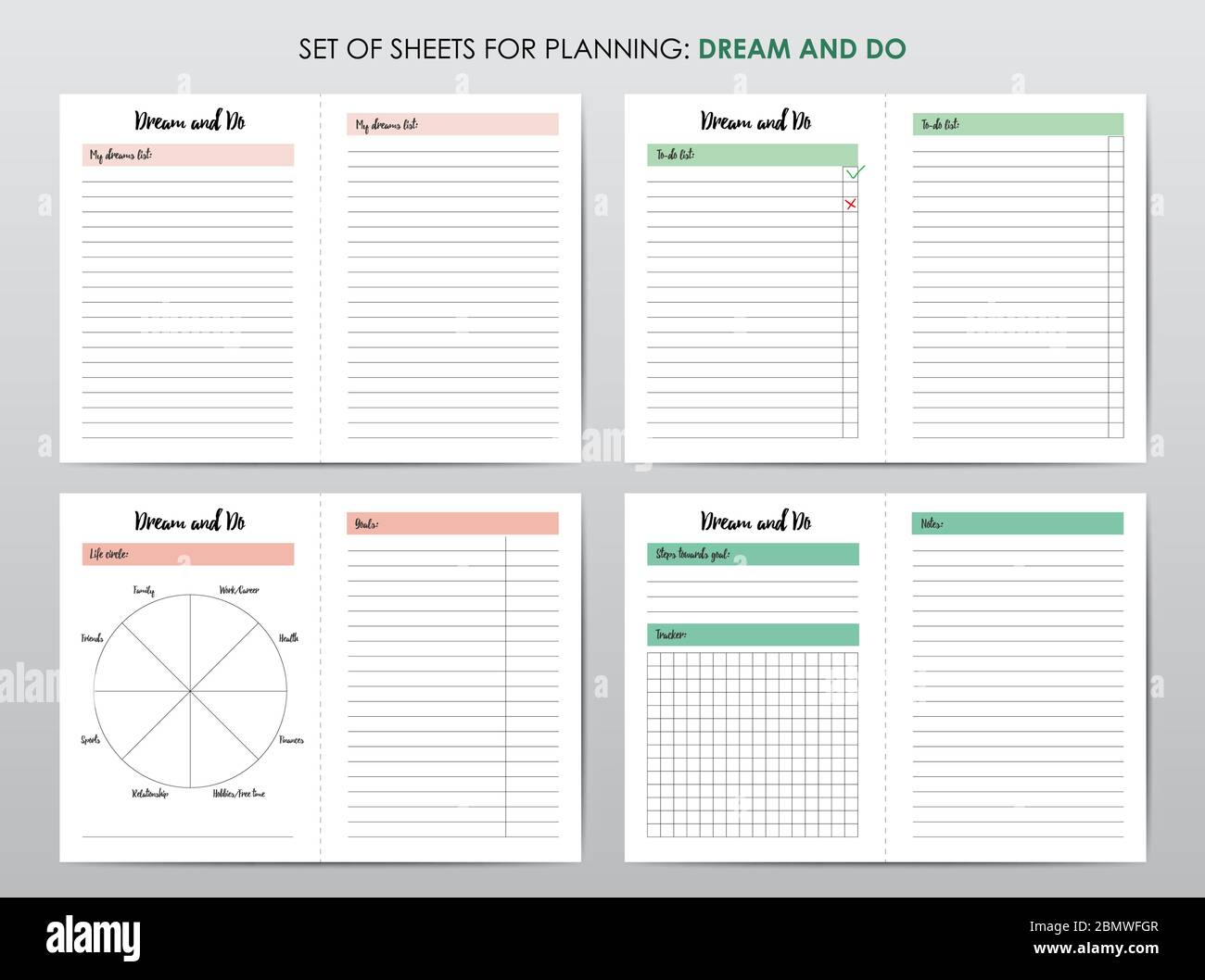 Monthly Planner Page Calendar And Project Organizer Template Stock