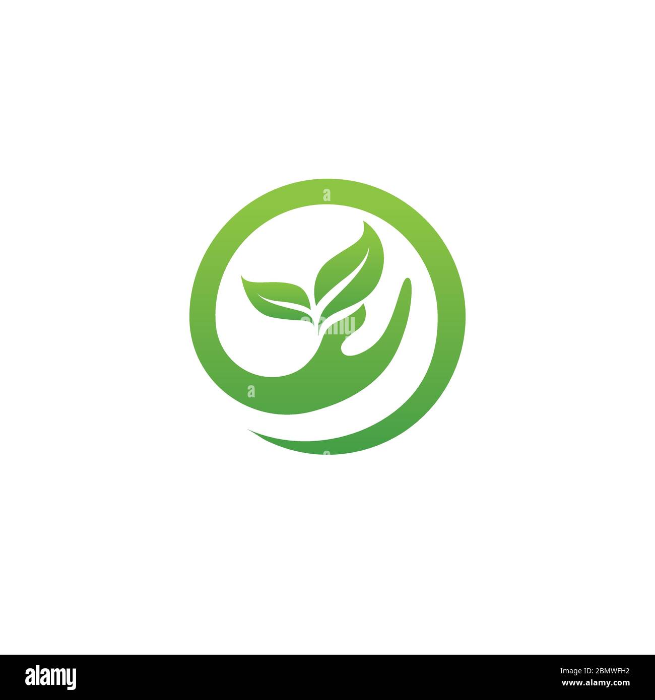hand and leaf green Logo Template vector icon Stock Vector Image & Art ...