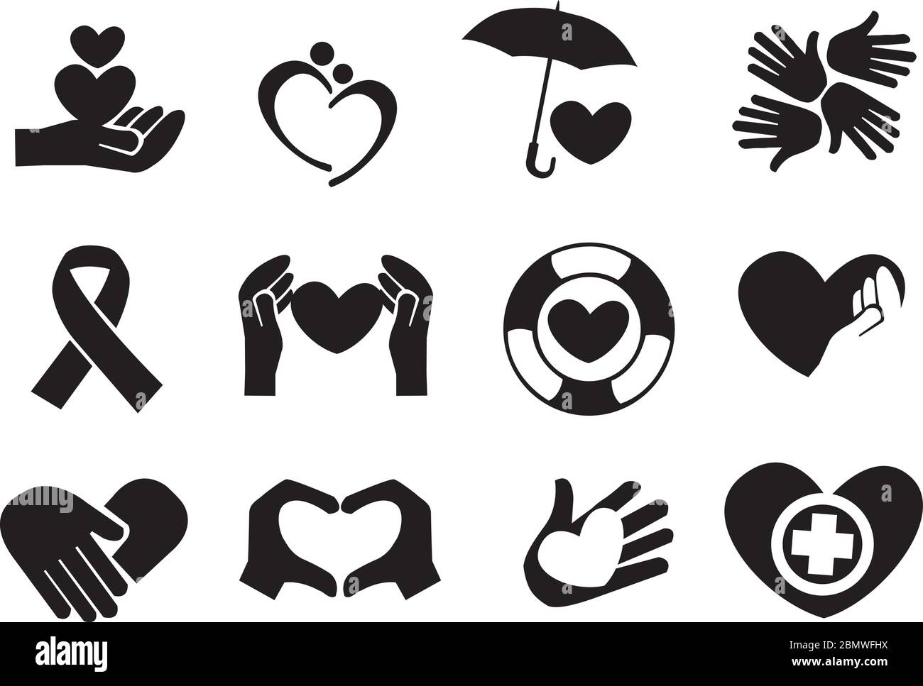 Designs for love and community care icons. Vector illustration Stock Vector Image & Art Alamy