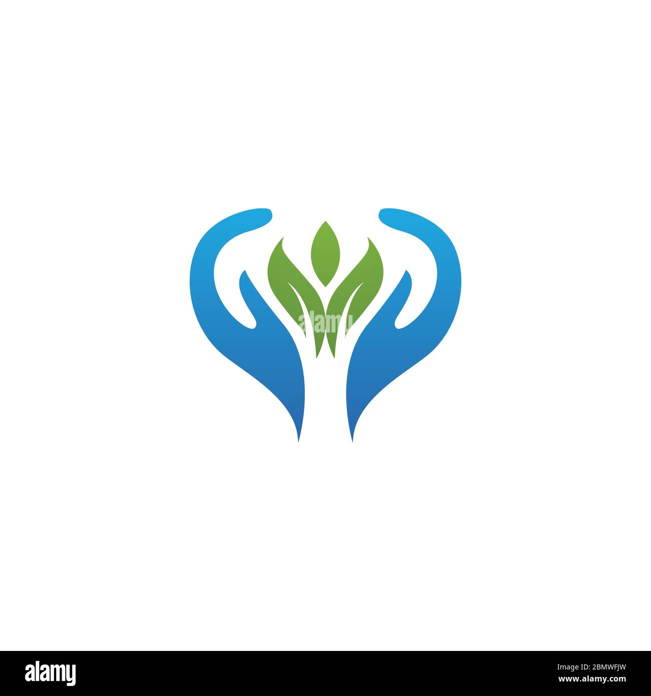 hand and leaf green Logo Template vector icon Stock Vector Image & Art ...