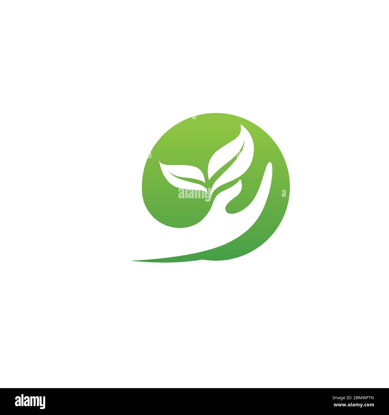 hand and leaf green Logo Template vector icon Stock Vector Image & Art ...