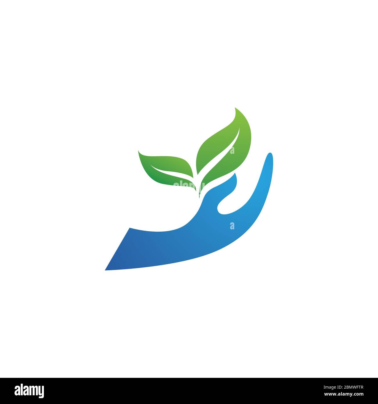 hand and leaf green Logo Template vector icon Stock Vector Image & Art ...