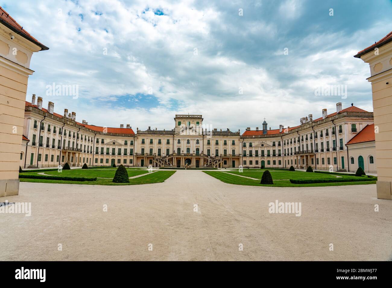 Beautiful huge Esterhazy castle palace in Fertőd Hungary with garden Stock Photo