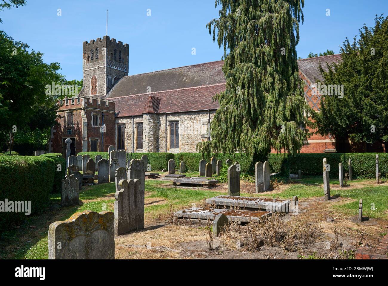 The historic parish church of All Hallows, Tottenham, North London N17 Stock Photo
