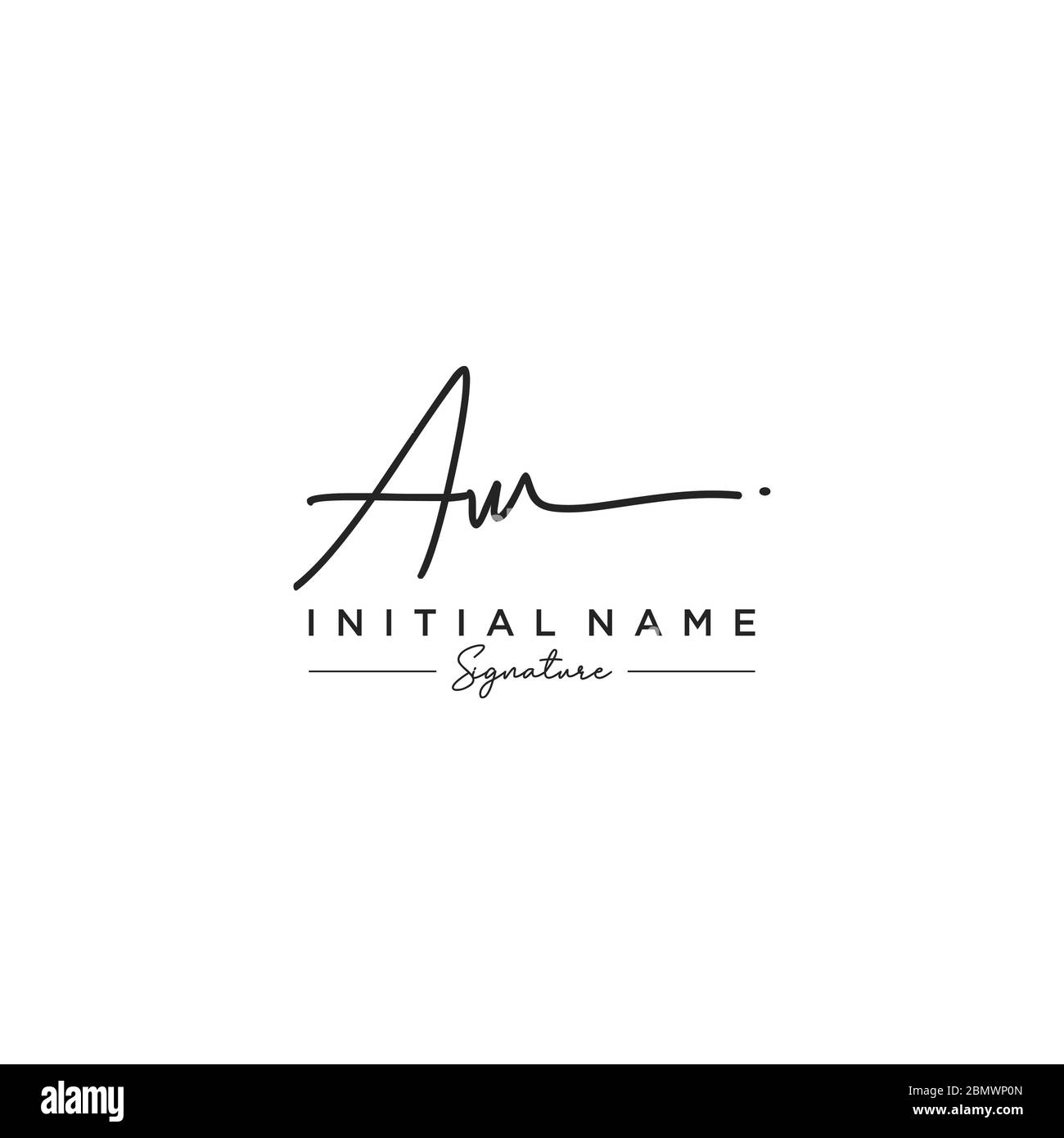 Letter AW Signature Logo Template Vector Stock Vector