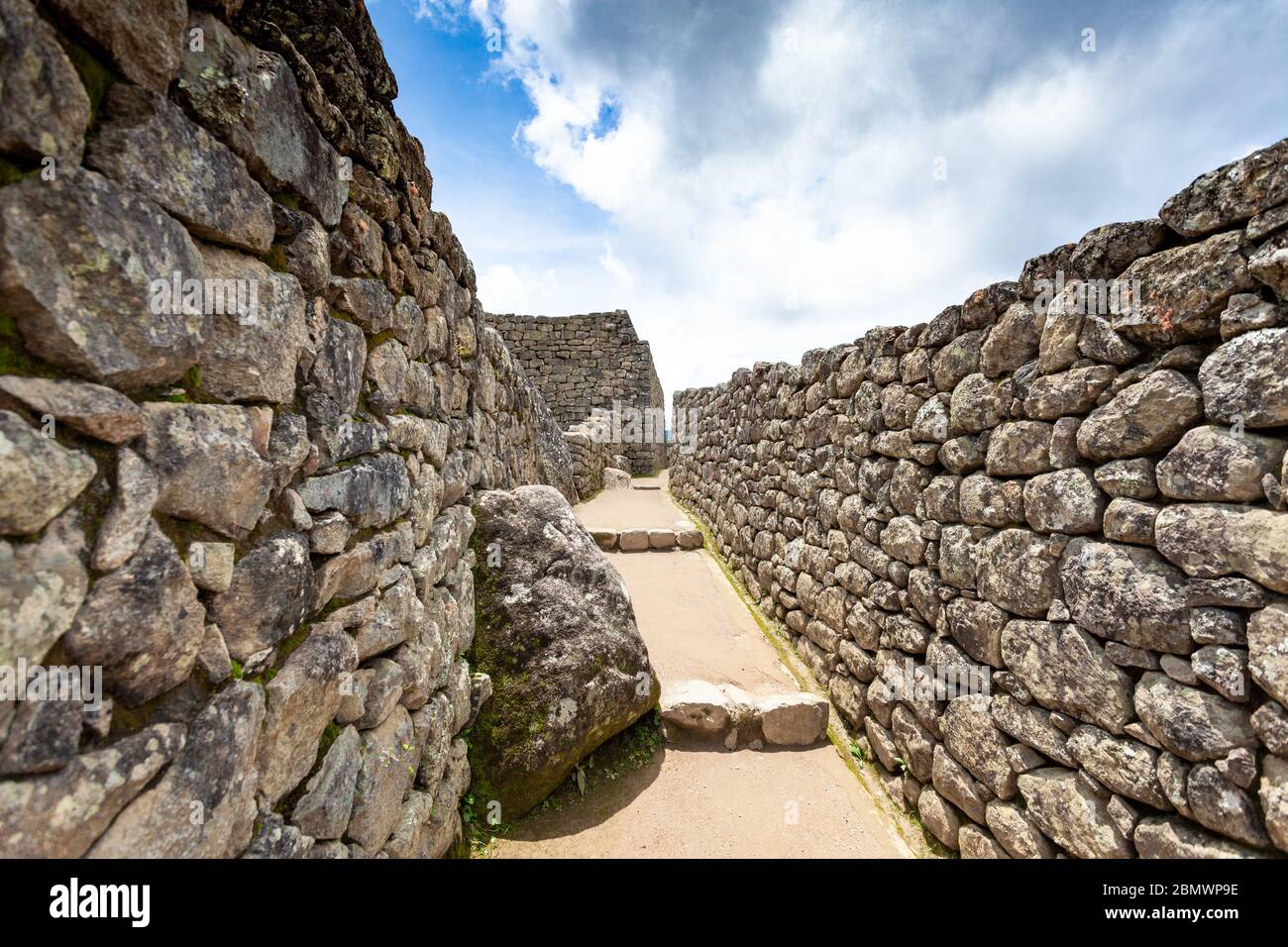 Walls of the ancient city of Machu Picchu, Peru Stock Photo - Alamy