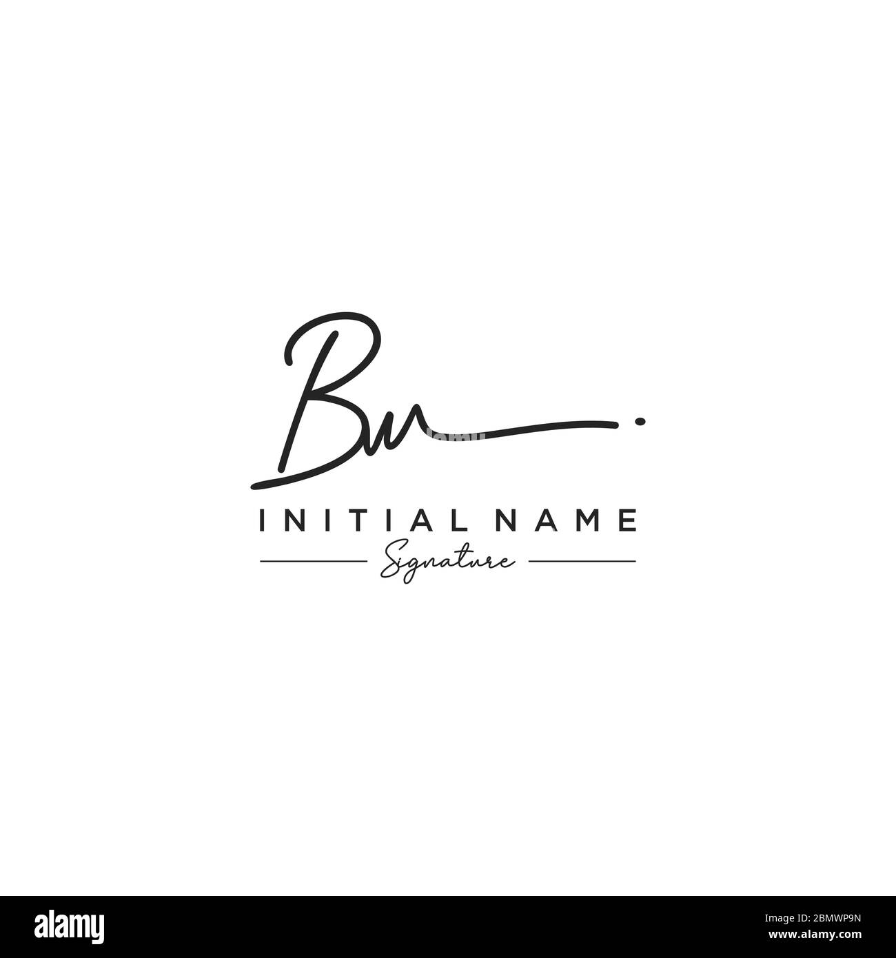 Letter BW Signature Logo Template Vector Stock Vector
