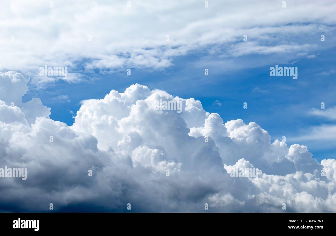 The beauty of the sky with clouds, and the sun. Stock Photo