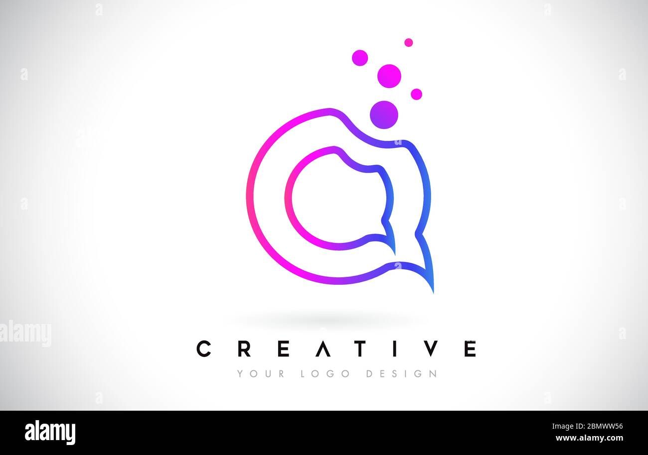 Dots Letter Q Logo. Q Letter Icon Design Vector with Dots. Vector