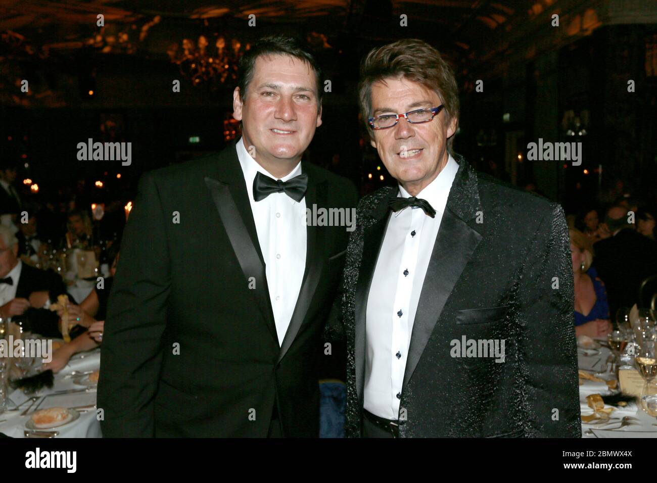 Singer Tony Hadley and Radio presenter Mike Read at a charity event in the Grosvenor Hotel, London England 2012. Stock Photo