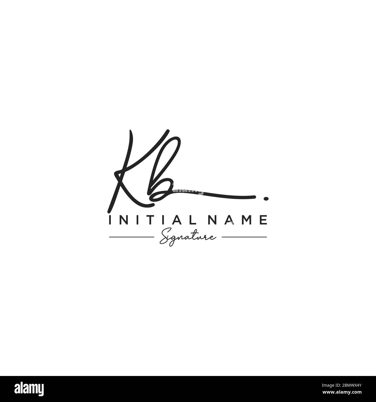 Letter KB Signature Logo Template Vector Stock Vector