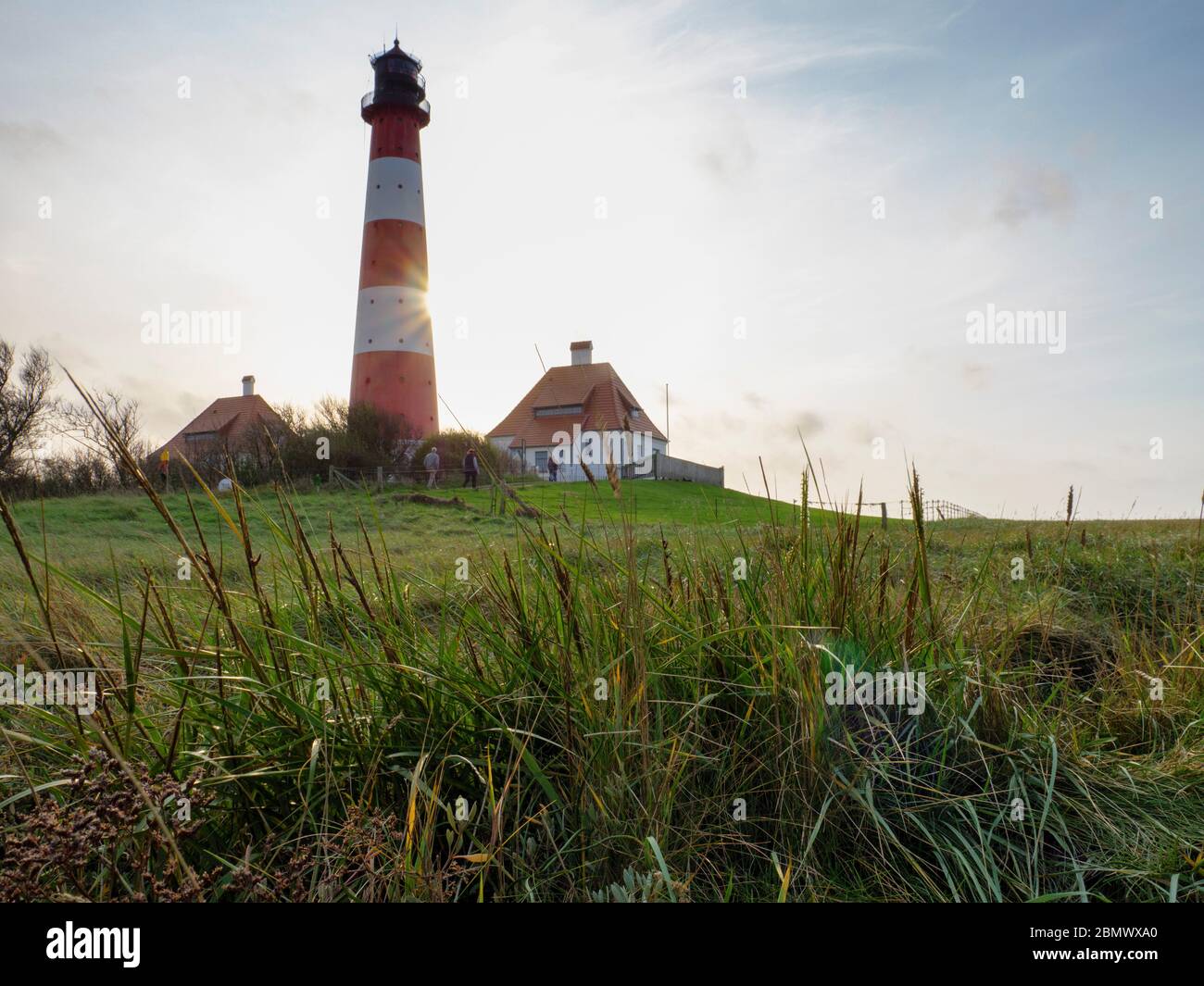 Leuchtturm Westerheversand, Nationalpark Wattenmeer, UNESCO Weltnaturerbe, Schleswig-Holstein, Deutschland Stock Photo