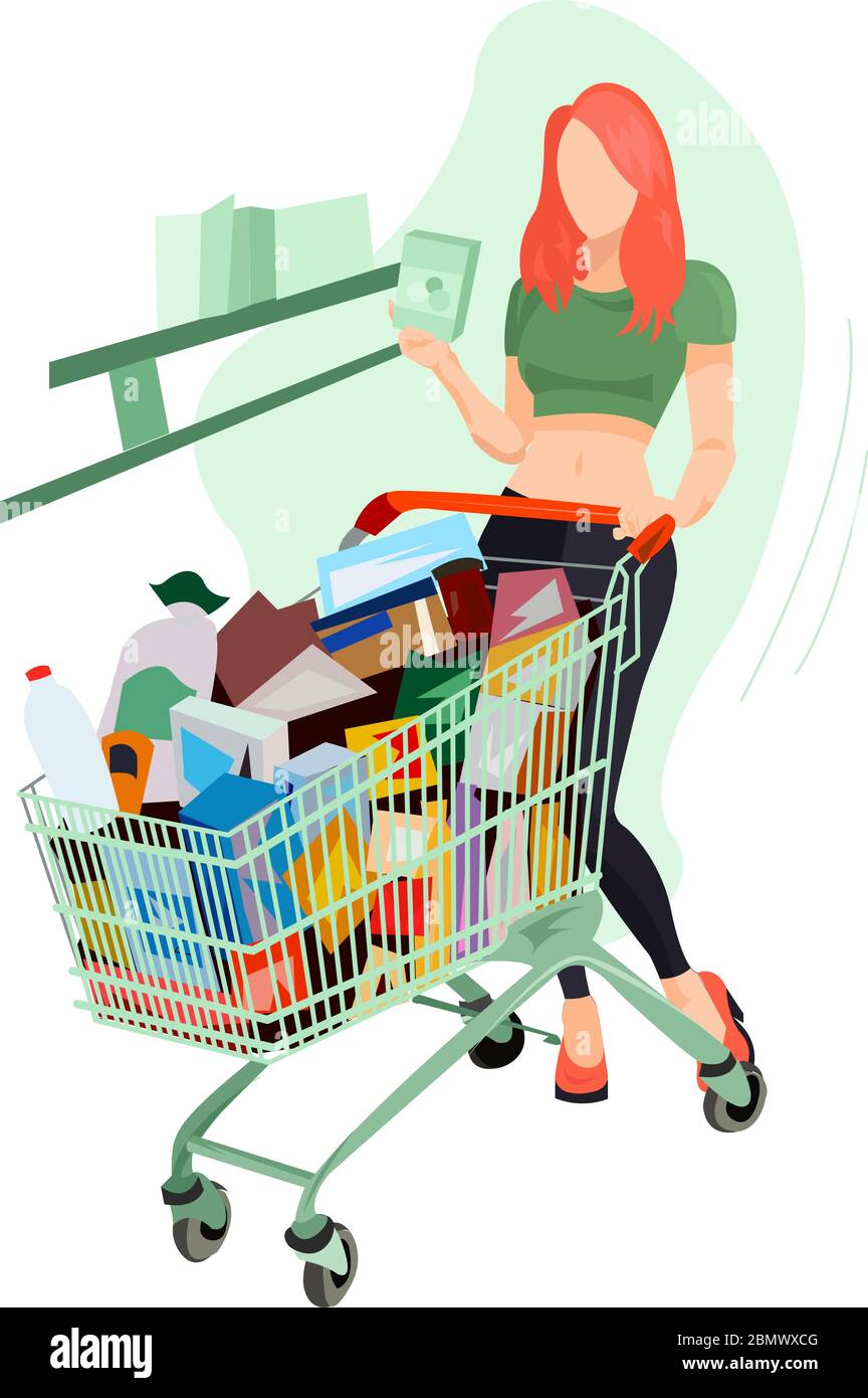 Girl In A Grocery Supermarket With A Trolley vector illustration from shopping collection. Flat cartoon illustration isolated on white Stock Vector Image & Art - Alamy Girl In A Grocery Supermarket With A Trolley vector illustration from shopping collection. Flat cartoon illustration isolated on white Stock Vector Image & Art - Alamy