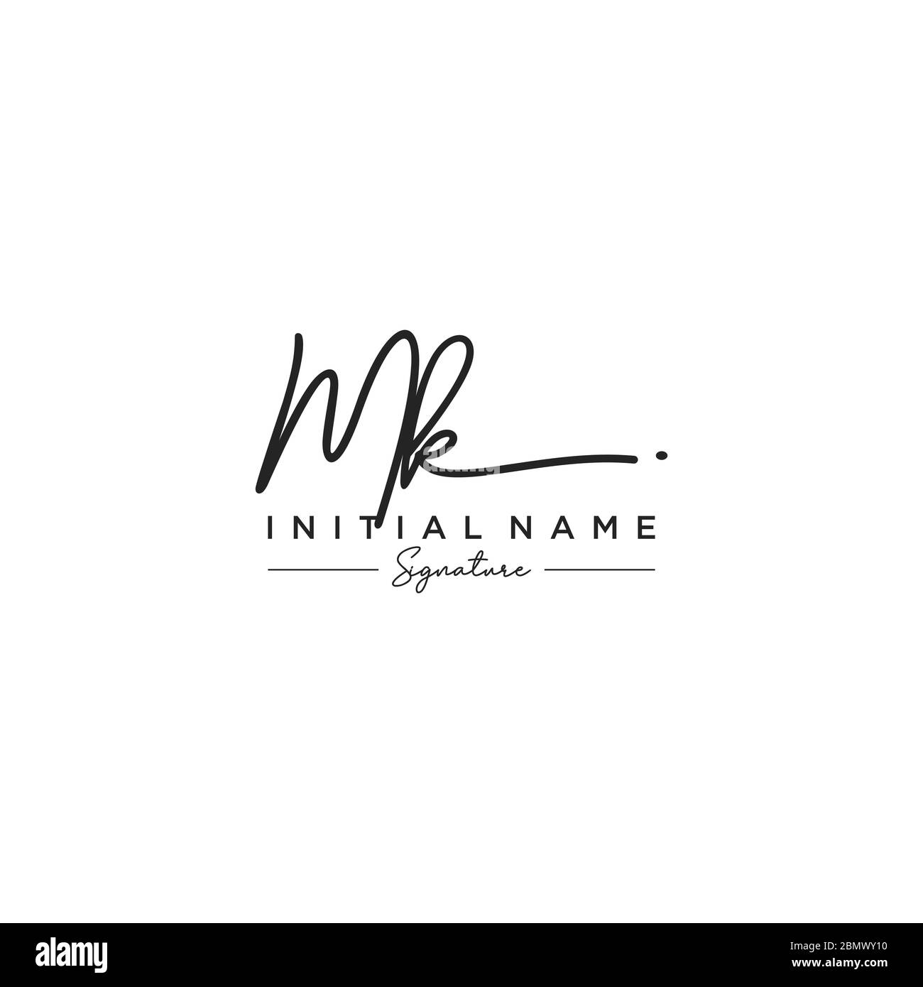Letter MK Signature Logo Template 