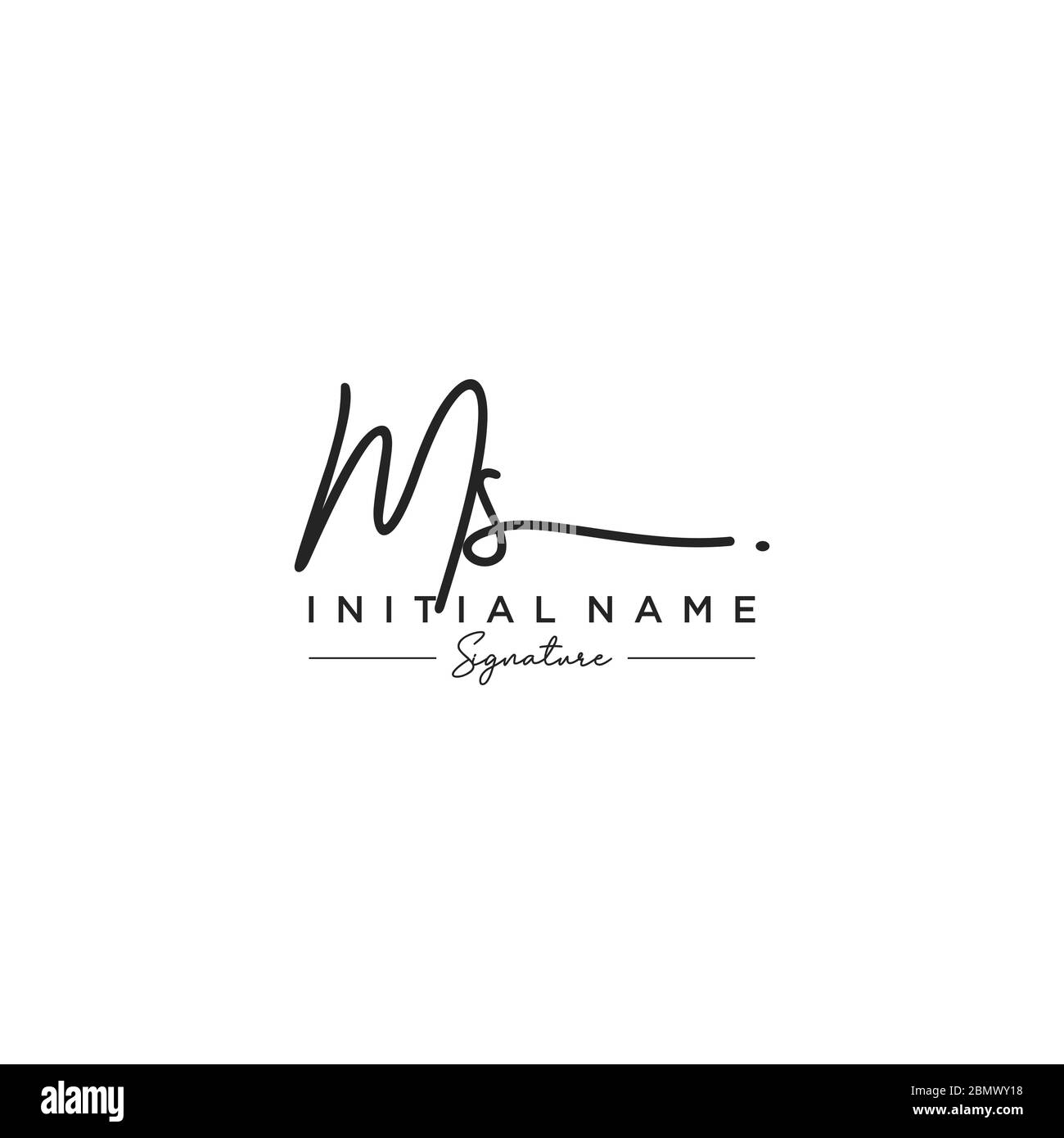 Letter MS Signature Logo Template Vector Stock Vector
