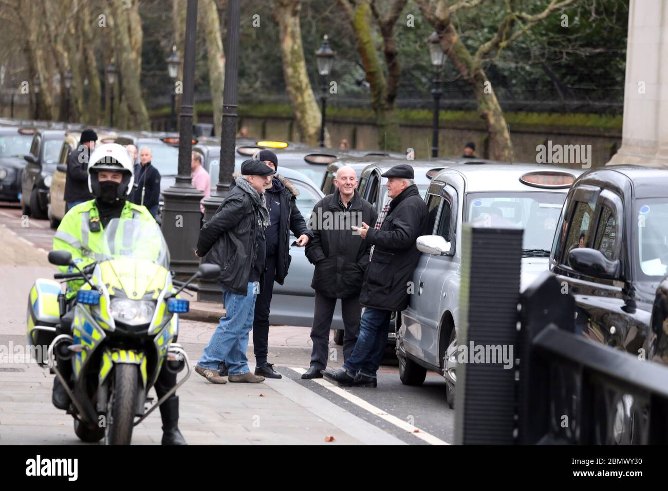 Pic shows Taxi protest on Constitution Hill and Hyde Park Corner Taxis