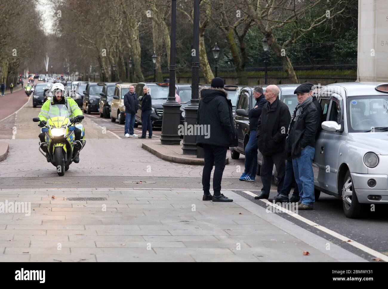 Pic shows Taxi protest on Constitution Hill and Hyde Park Corner Taxis