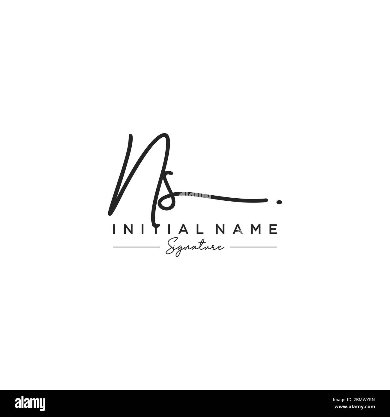 Letter NS Signature Logo Template Vector Stock Vector