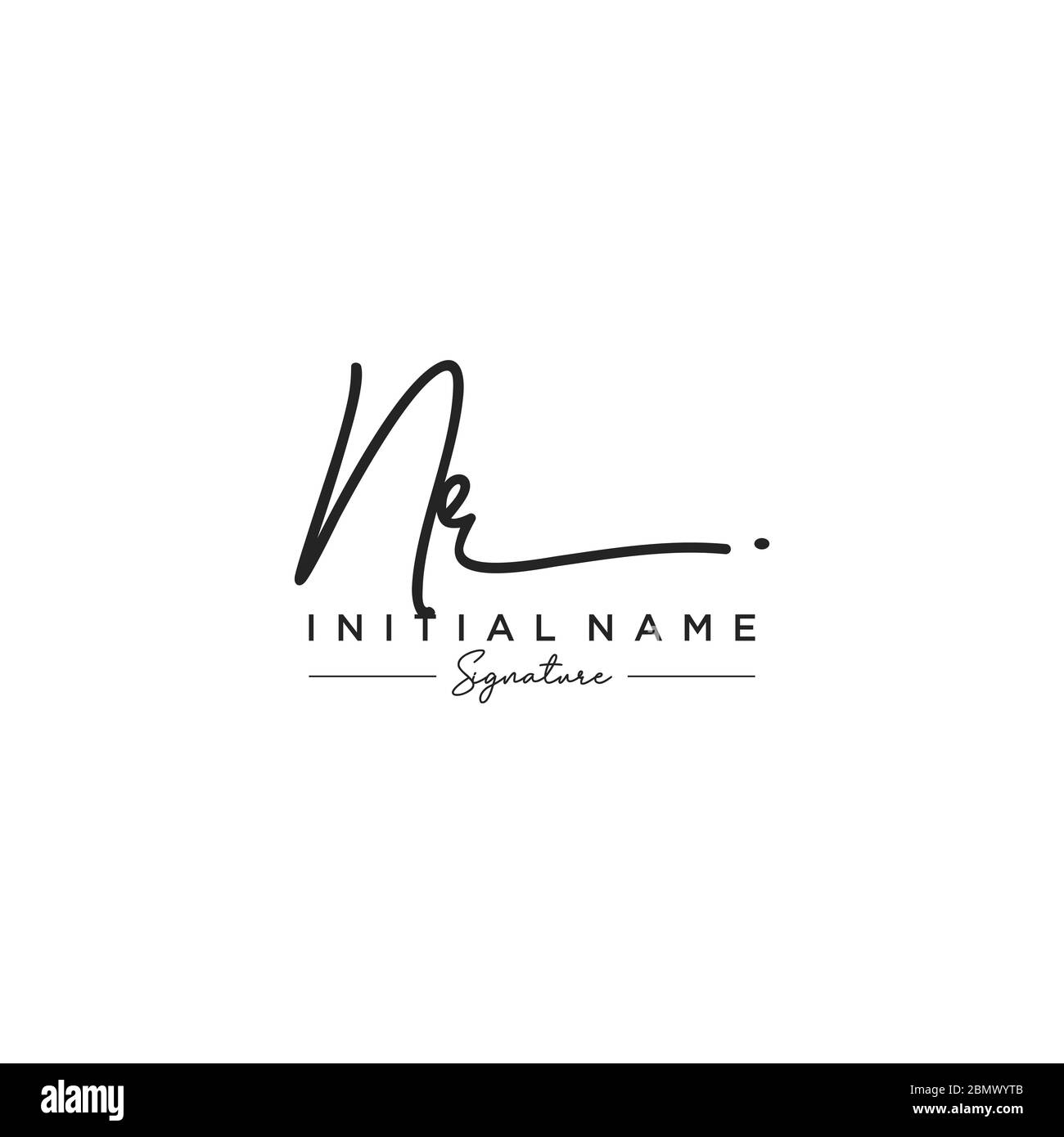 Letter NR Signature Logo Template Vector Stock Vector