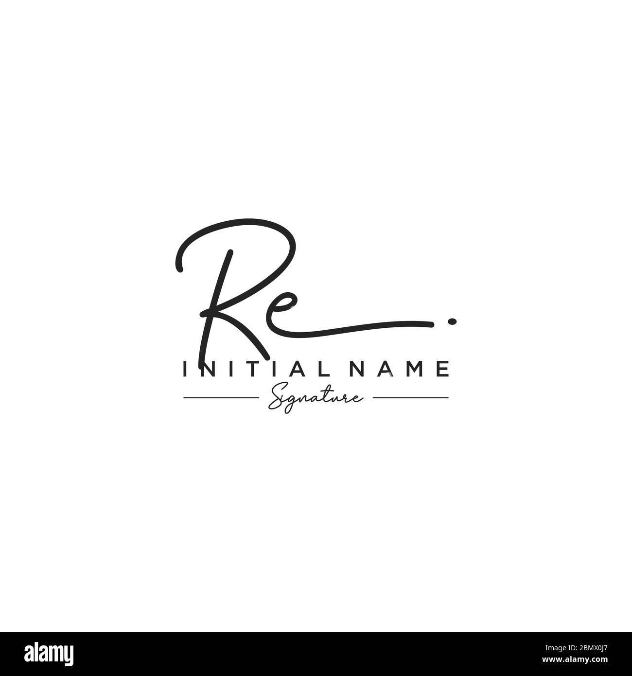 Letter RE Signature Logo Template Vector Stock Vector