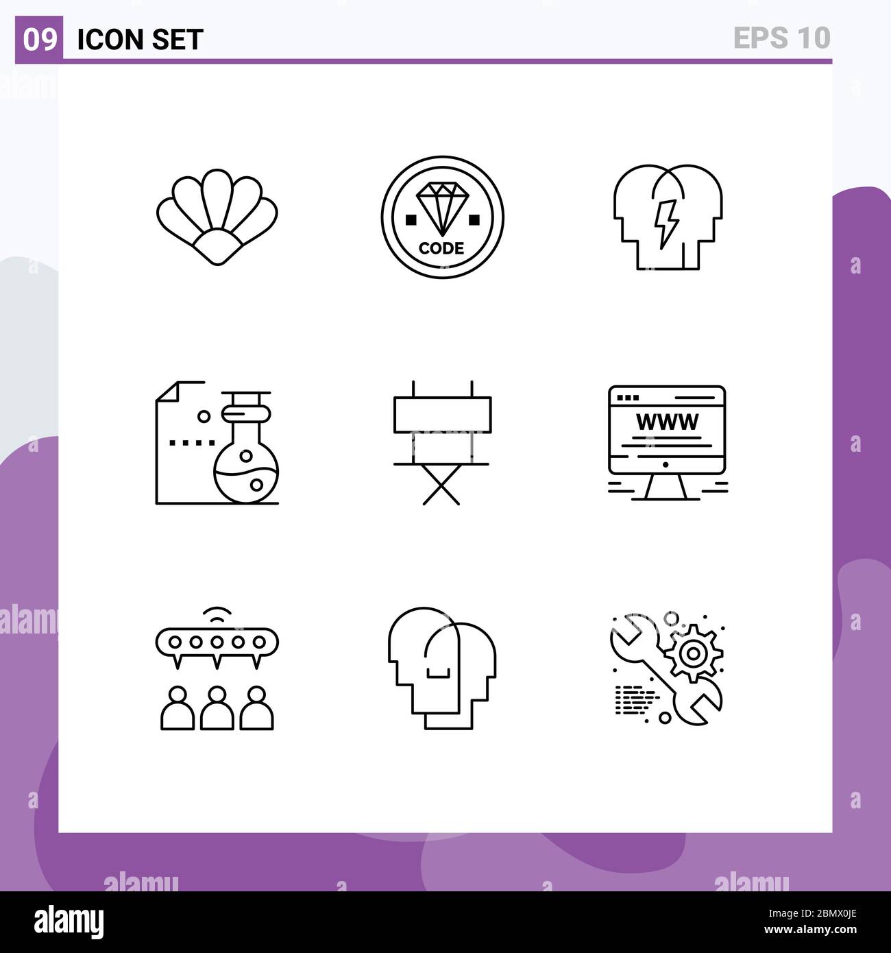 Set of 9 Modern UI Icons Symbols Signs for chair, laboratory ...