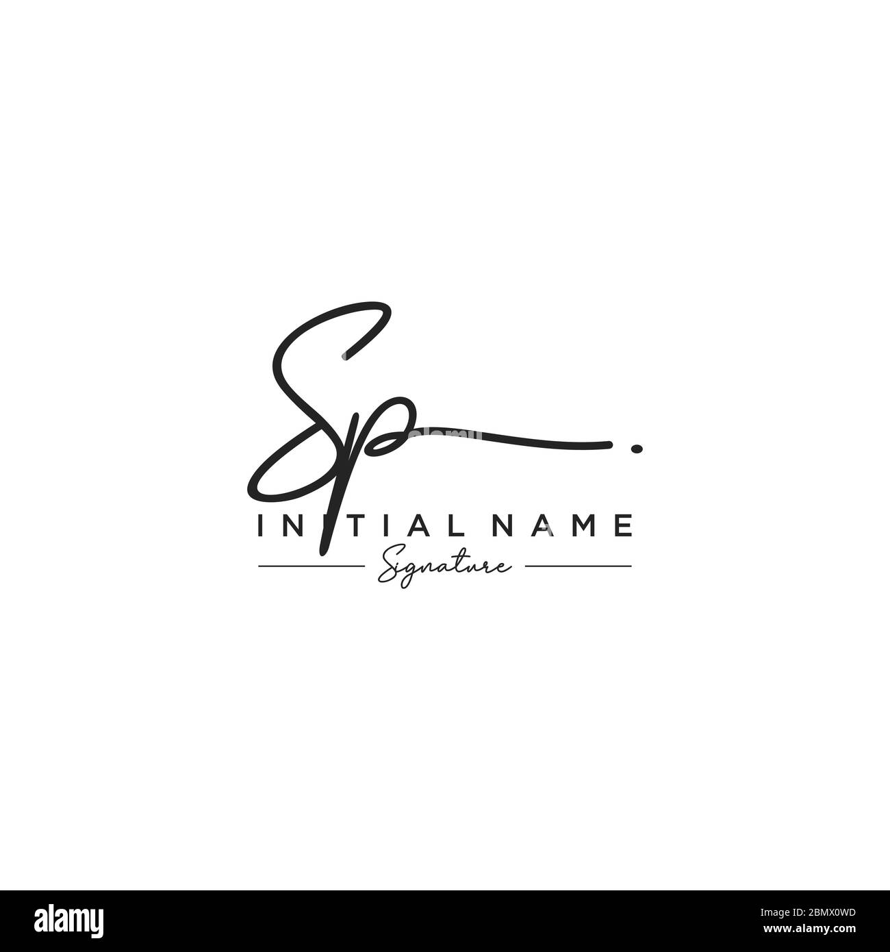 Letter SP Signature Logo Template Vector Stock Vector