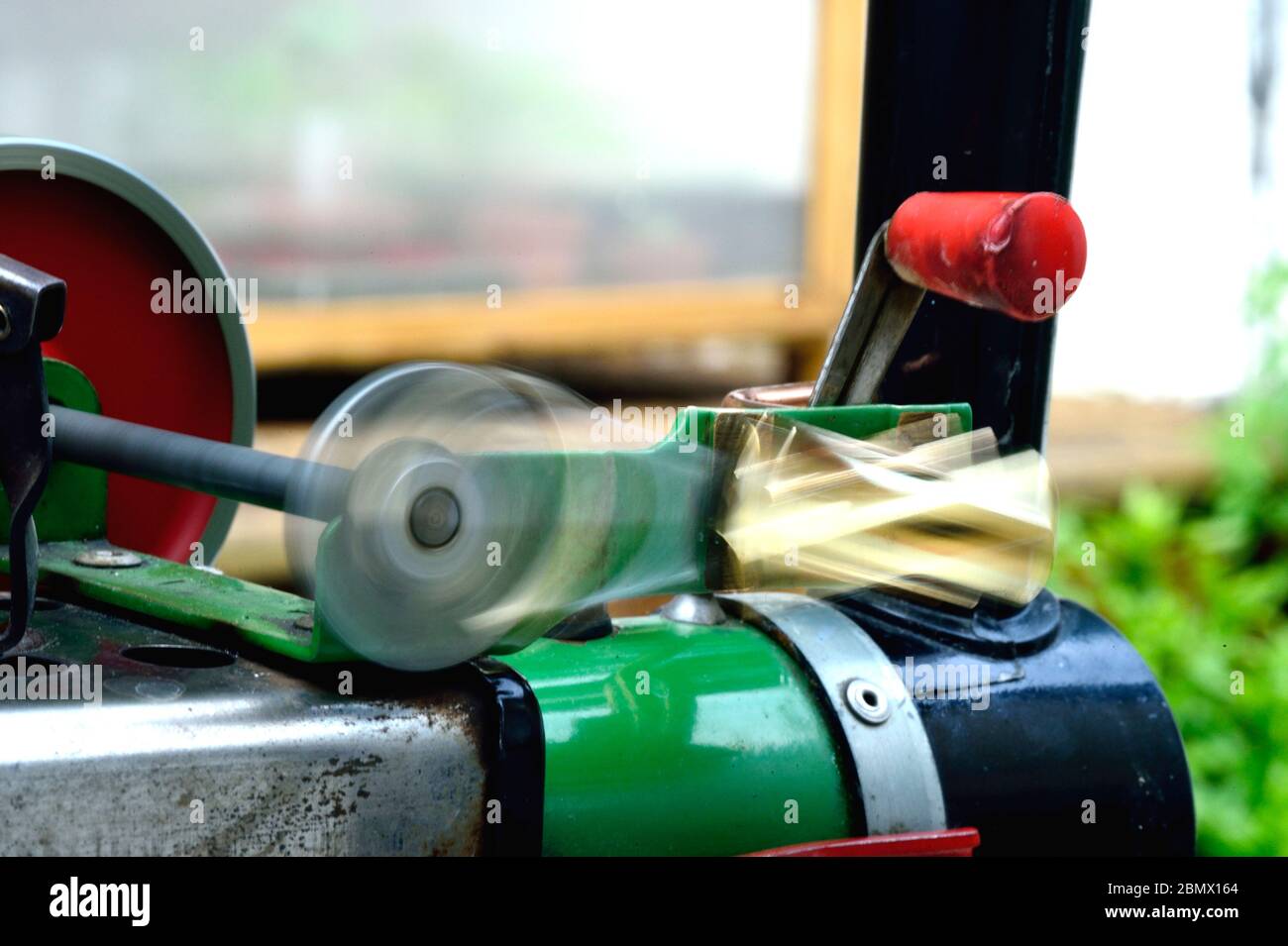 Steam powered piston Stock Photo