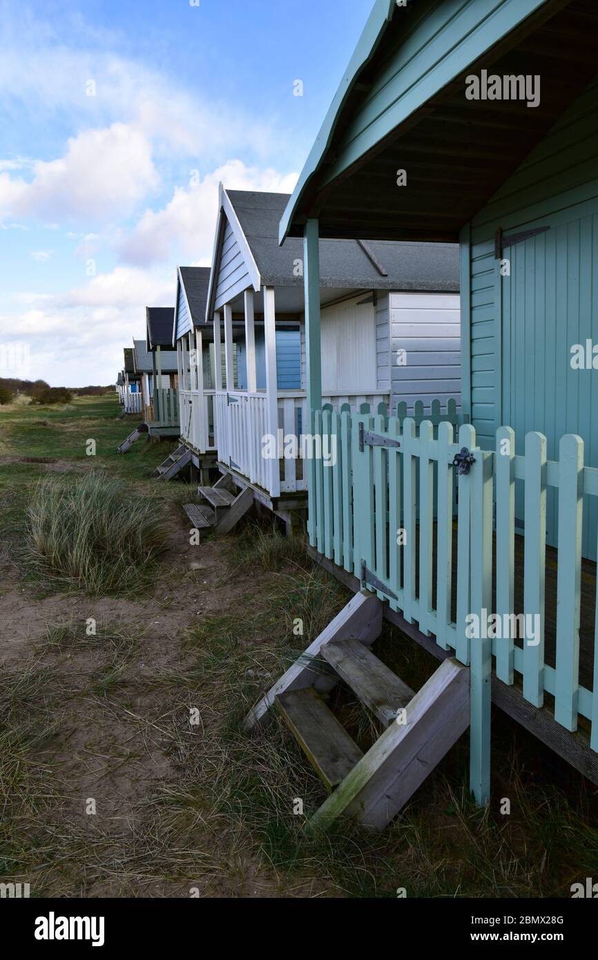 Colourful beach huts at Hunstanton, Norfolk, UK Stock Photo Alamy