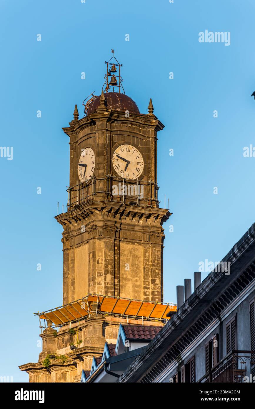 Clock tower of Torre dell'Orologio in the town Avellino, capital of the  province of Avellino in the Campania region of southern Italy Stock Photo -  Alamy