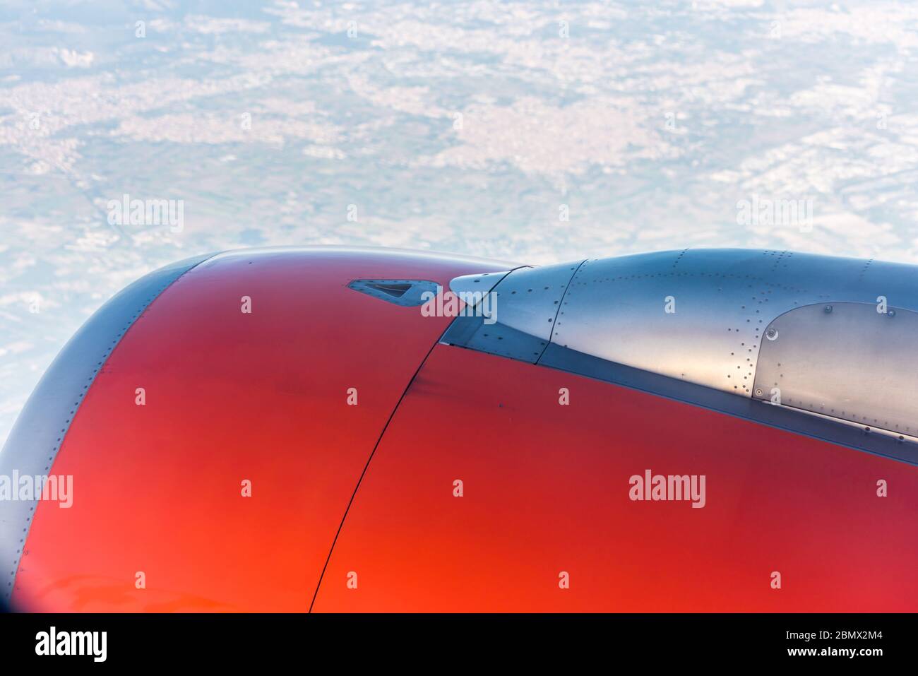 Aircrafts flying over Naples international airport Capodichino, Italy