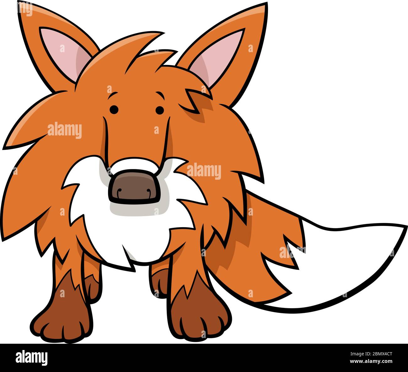 Cartoon Illustration of Funny Red Fox Wild Animal Character Stock ...