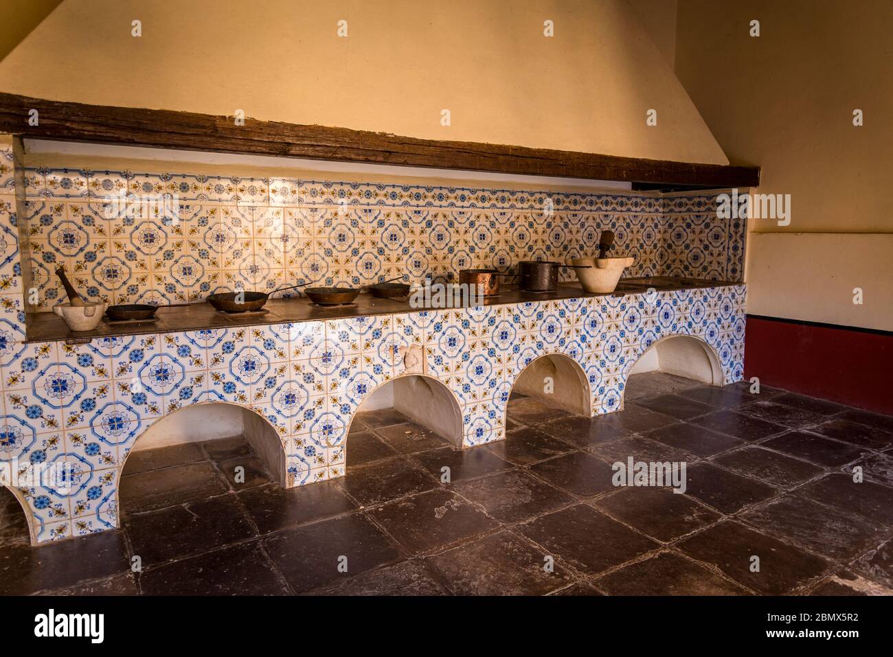 Kitchen, Romantic Museum housed in the colonial era Brunet palace, Plaza Mayor, Trinidad, Cuba Stock Photo