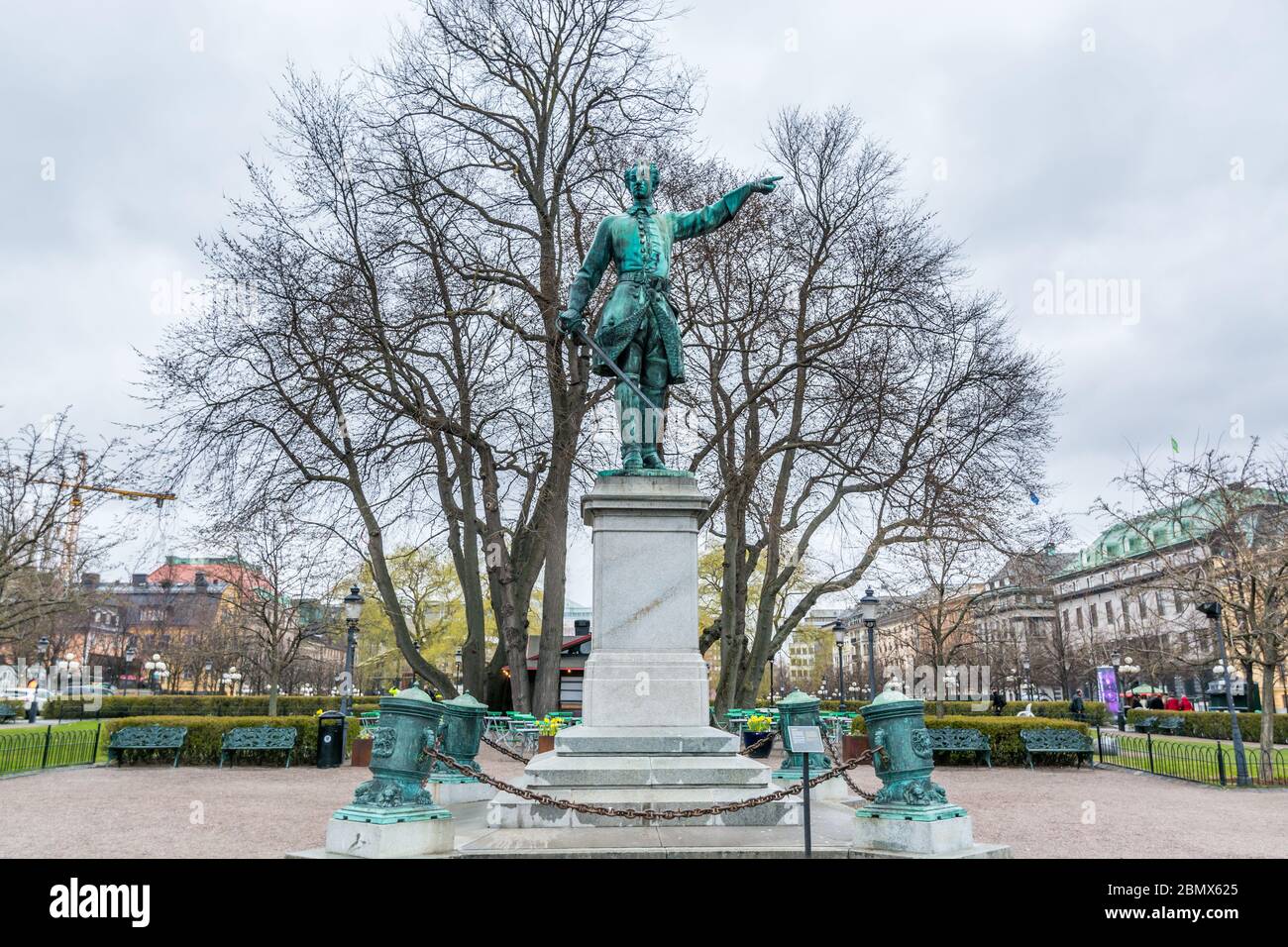 Statue king Charles XII at the King's Garden in the downtown of Stockholm, Sweden.Sometimes, Carl XII or Carolus Rex, was the King of Sweden from 1697 Stock Photo