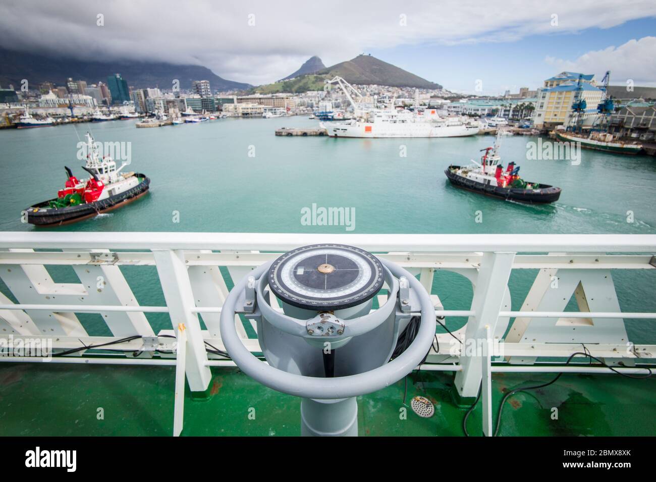 Table Bay harbor at Victoria and Alfred Waterfront is the gateway to Cape Town, Western Cape Province, South Africa, a beautiful city. Stock Photo