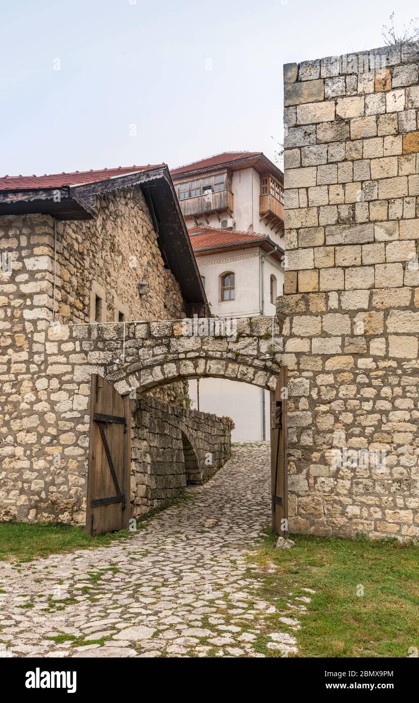 Gateway at Gradacac Castle, Tuzla Canton, Bosnia and Herzegovina, Southeastern Europe Stock Photo