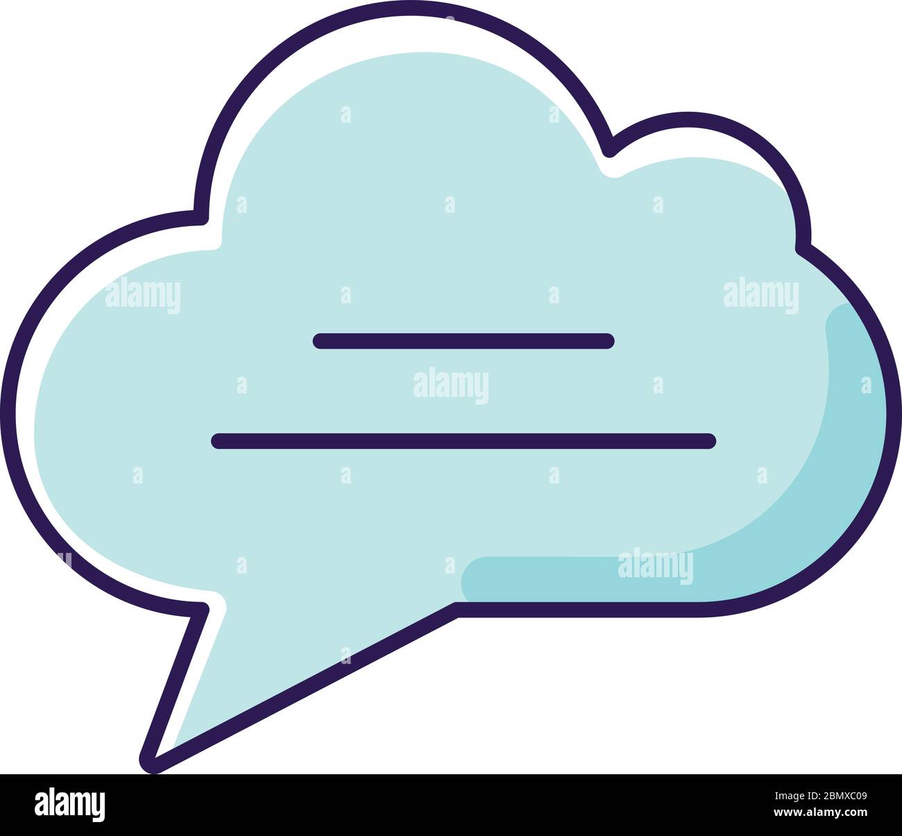 Chat cloud light blue RGB color icon Stock Vector