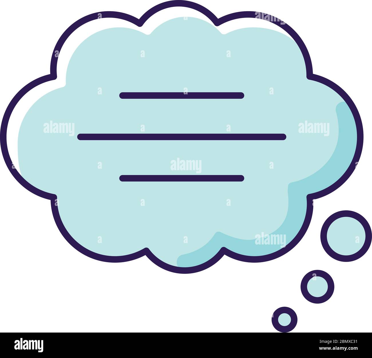 Thought bubble blue RGB color icon Stock Vector