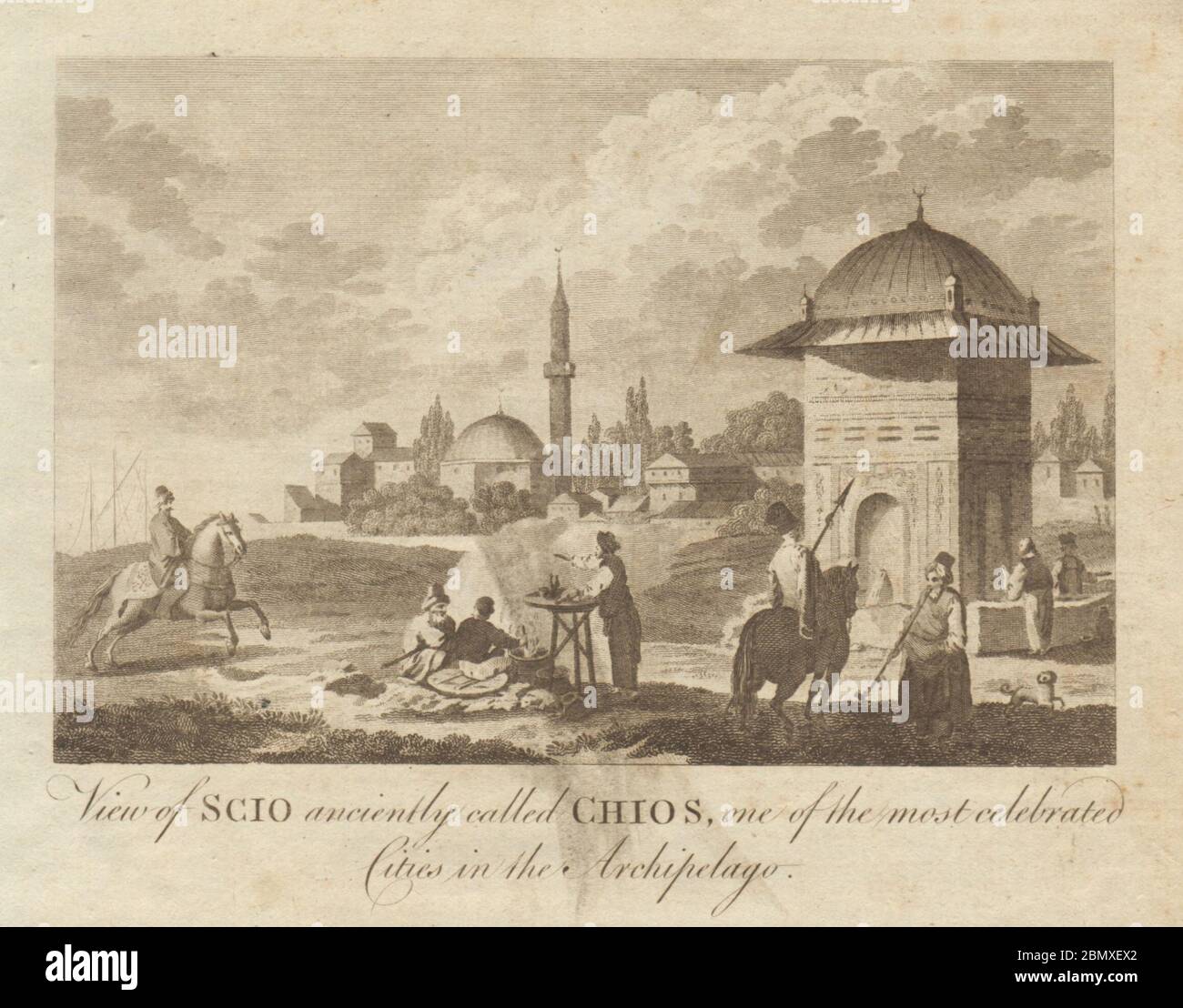 View of Scio anciently called Chios. North Aegean. Greece. BANKES 1789 print Stock Photo