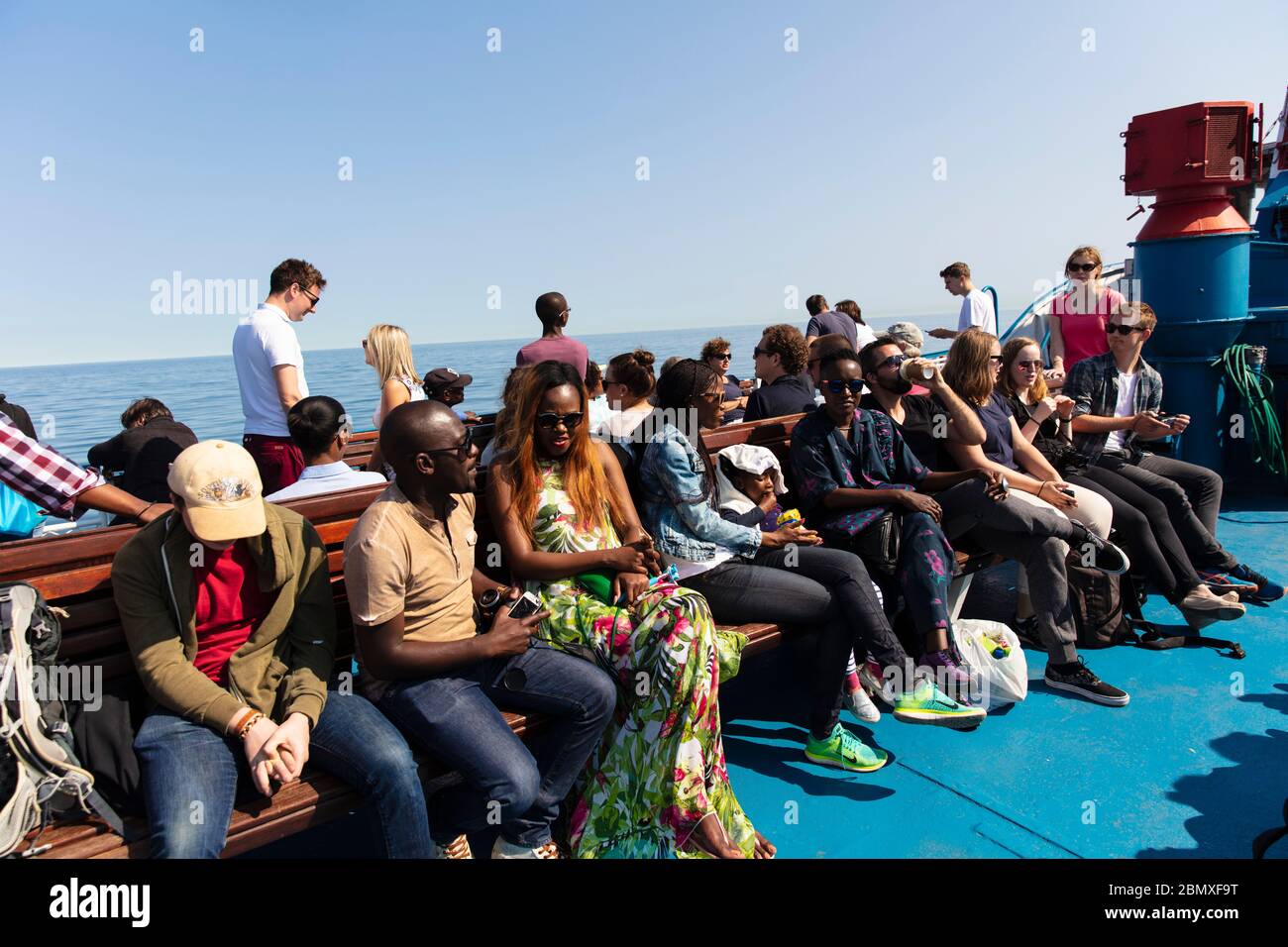 Tourists on Robben Island Ferry and tour, Robben Island Prison, Cape Town  South Africa Stock Photo - Alamy