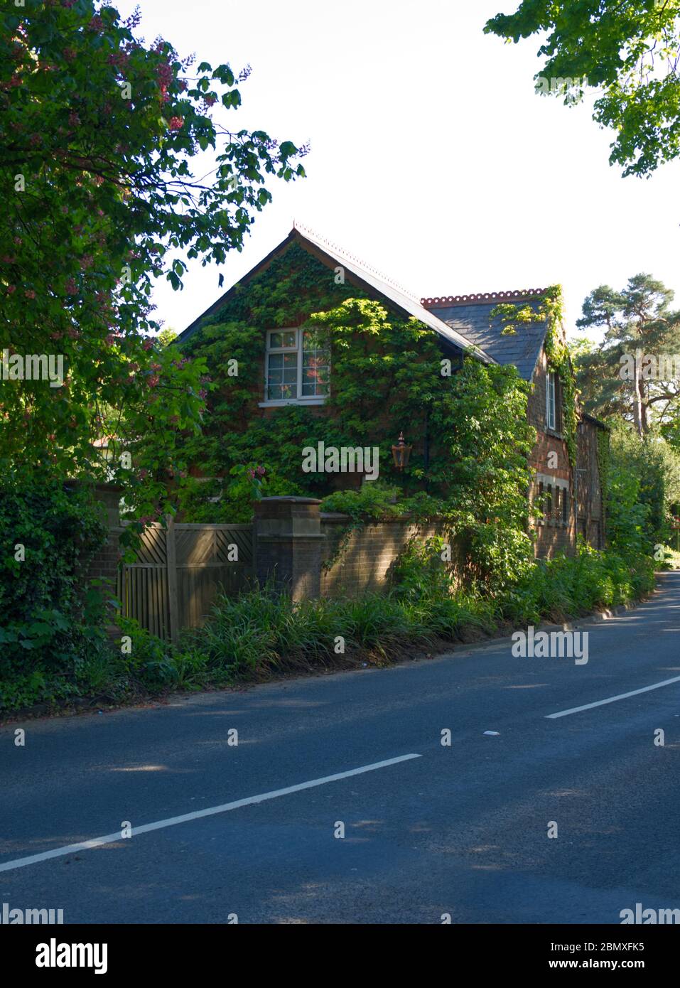 English Homes in Country Lanes with typical gardens and garden gates