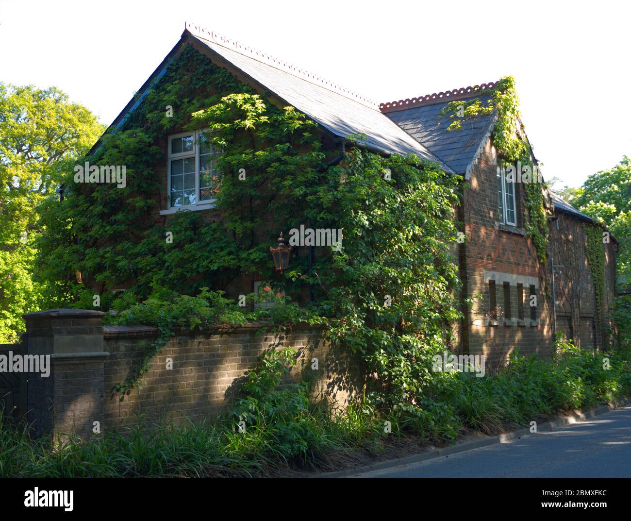 English Homes in Country Lanes with typical gardens and garden gates