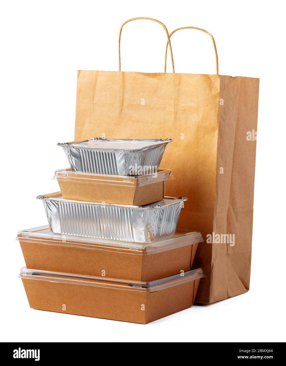 Set of recyclable food packaging on white background Stock Photo Alamy