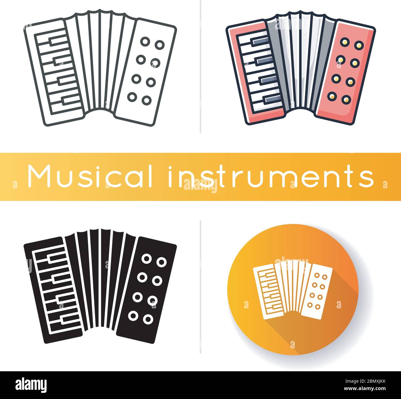 Accordion icon Stock Vector