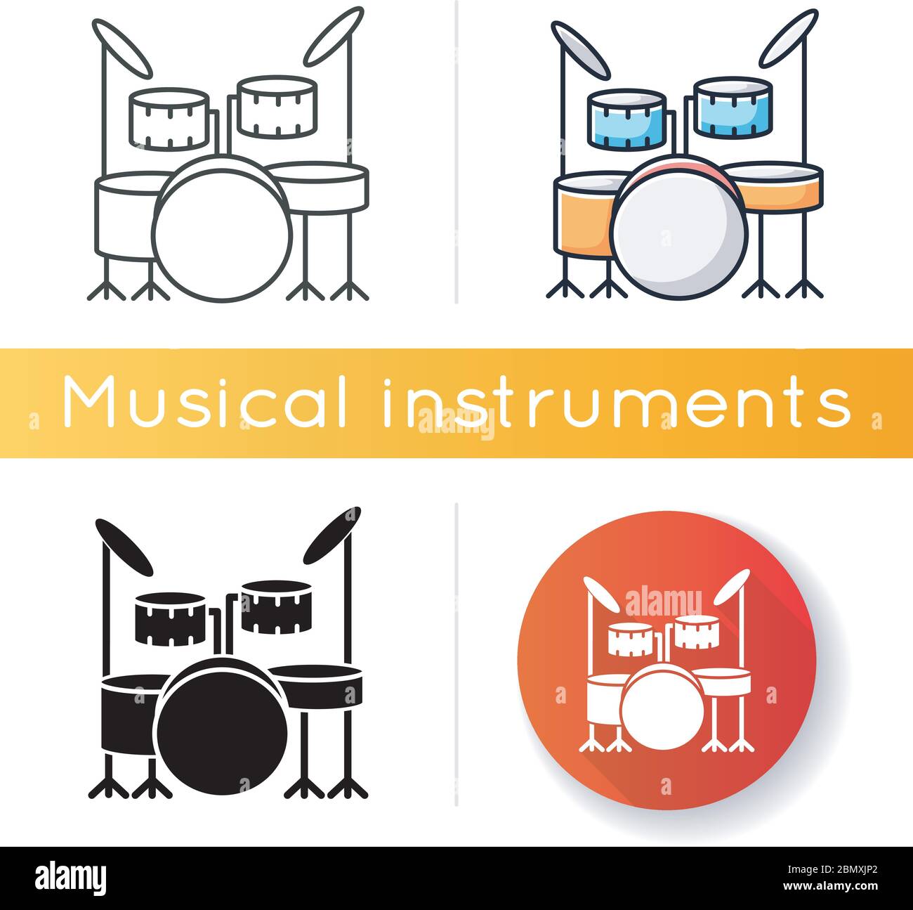 Drum kit icon Stock Vector Image & Art Alamy