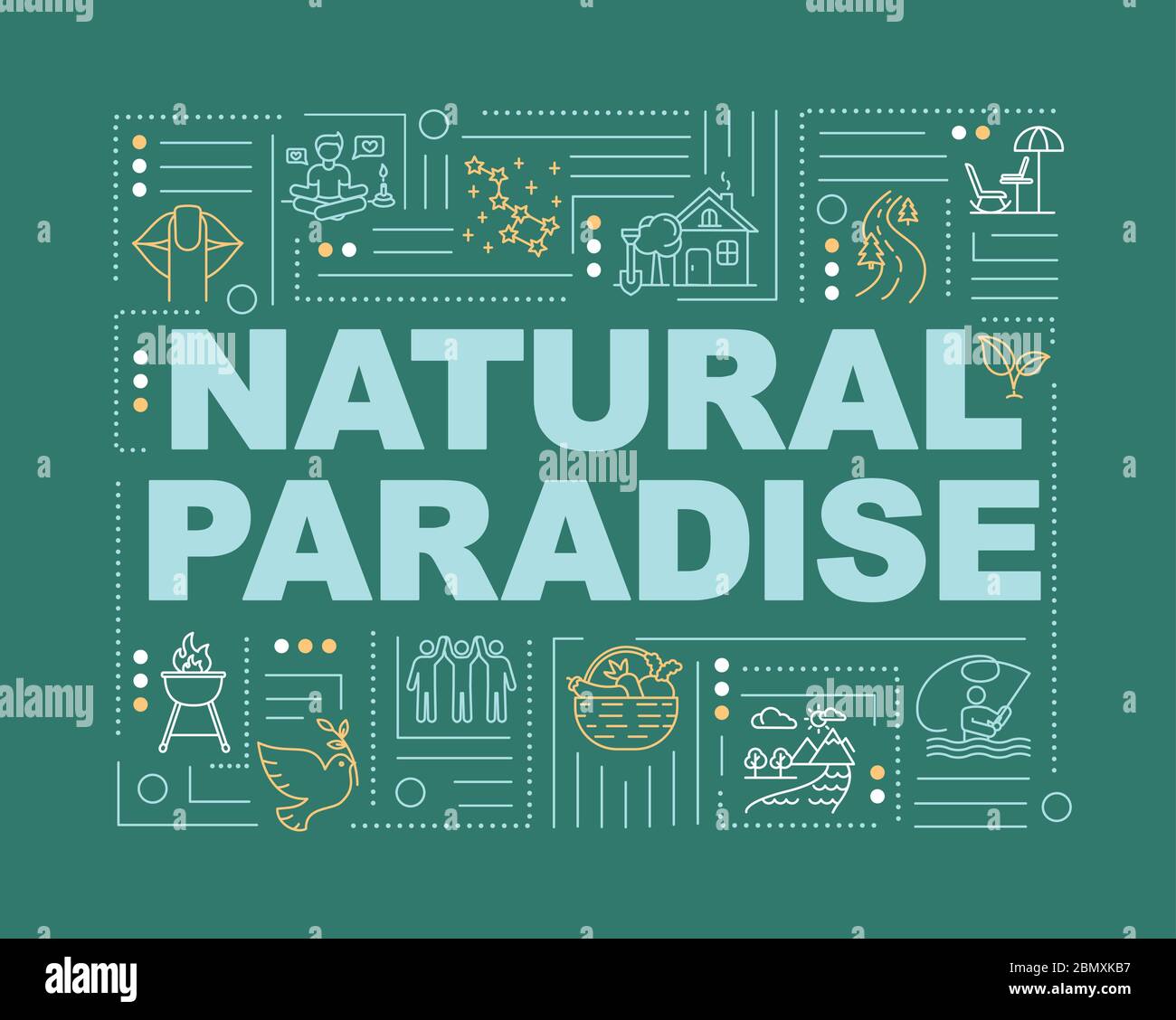 Nature paradise word concepts banner Stock Vector