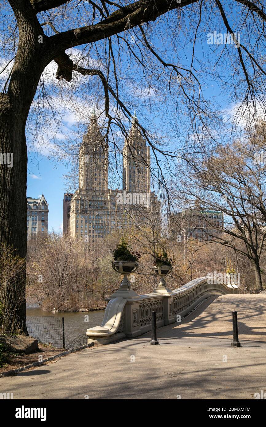 Bow Bridge in Central Park, New York City. Stock Photo