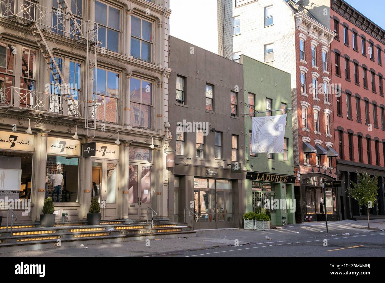 Soho's empty streets, New York City. Stock Photo