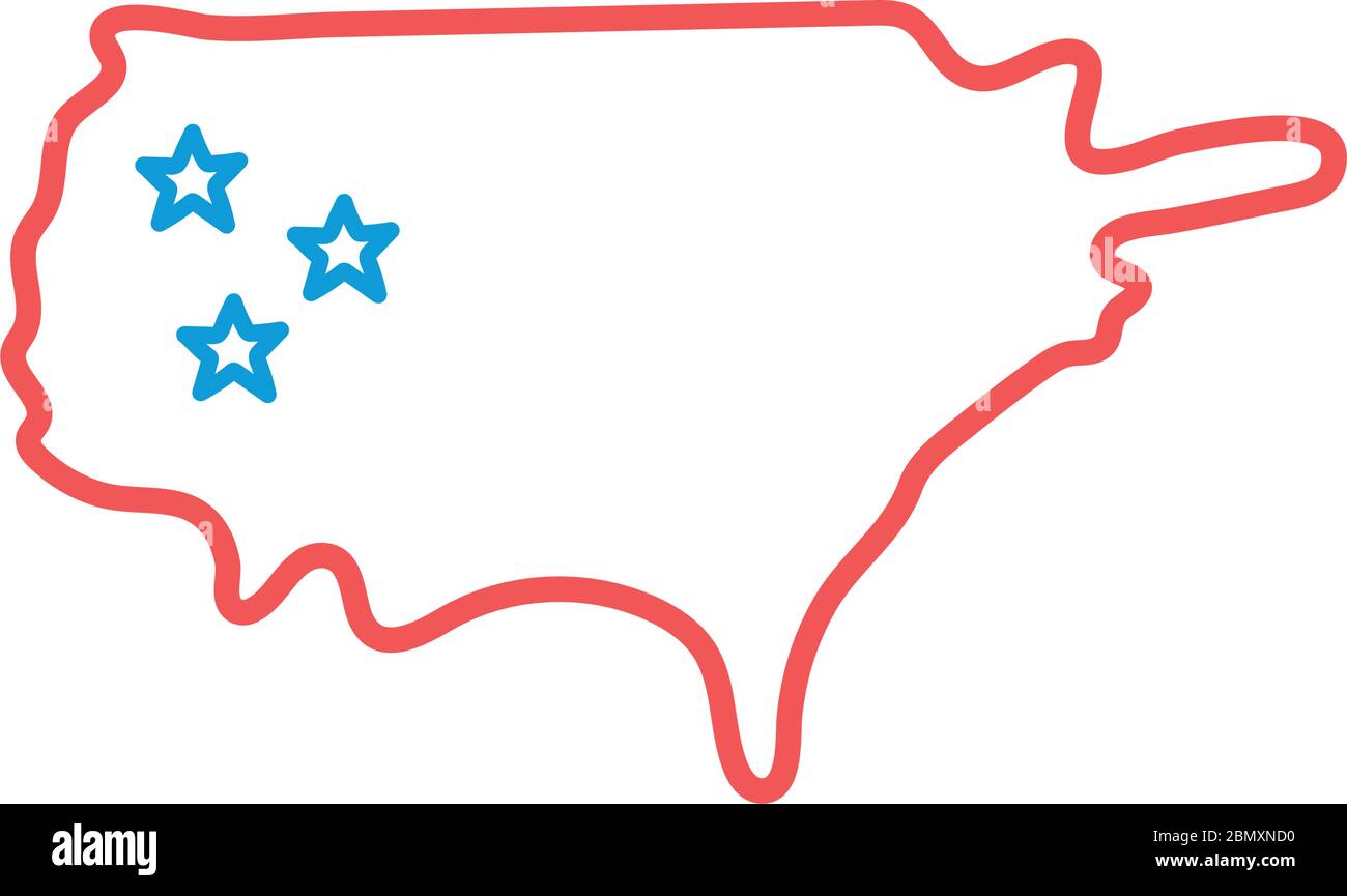 Usa map line and fill style icon vector design Stock Vector Image & Art ...