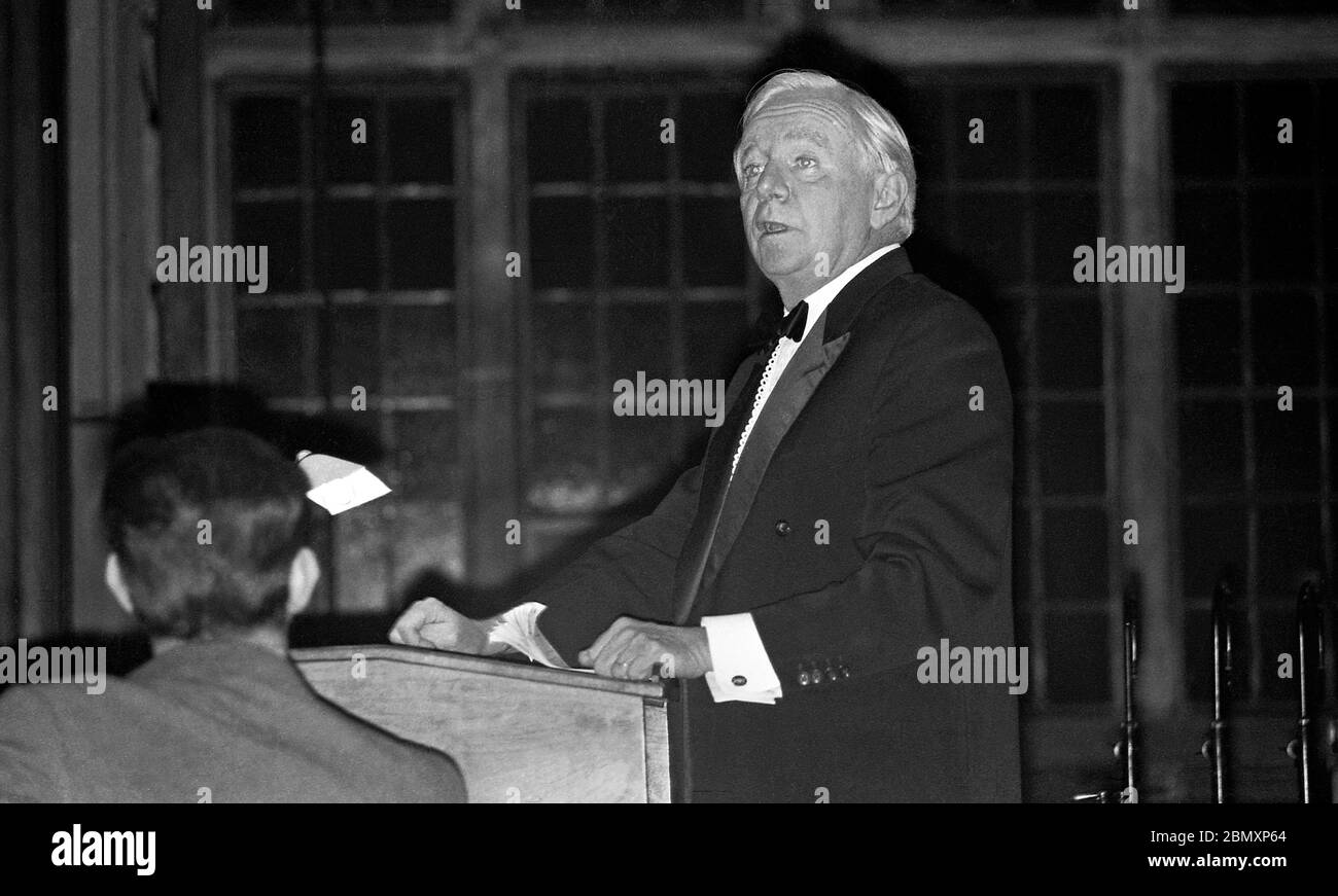 Conservative peer Arthur Gore, 8th Earl of Arran, visits Bristol University in 1968, a year after he had led the effort in the House of Lords to decriminalise male homosexuality.  He was opposing a University Union Debate motion that the House would scrap the monarchy.  It was proposed by Brian Lapping and Roger Berry, who later became a Bristol MP, at a meeting on Friday 15 November.  Nonesuch, the student newspaper, reported that  the Earl and David Smith could not see the need for “something new when the old model is working well” and they won the vote.  The Earl declared that the Monarchy Stock Photo